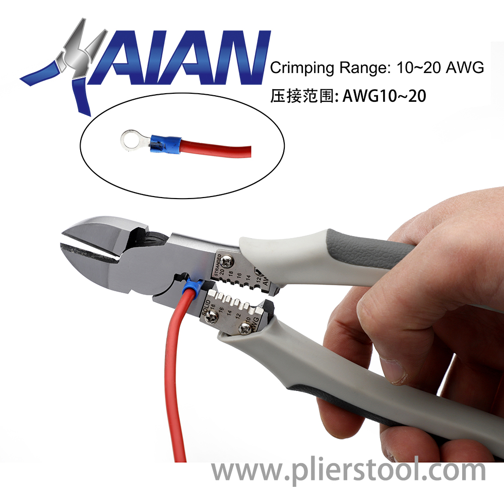 Multi-use Diagonal Cutting Pliers' Crimping Functions