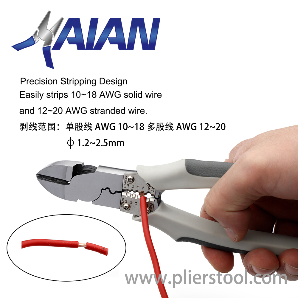 Multi-use Diagonal Cutting Pliers' Stripping Function